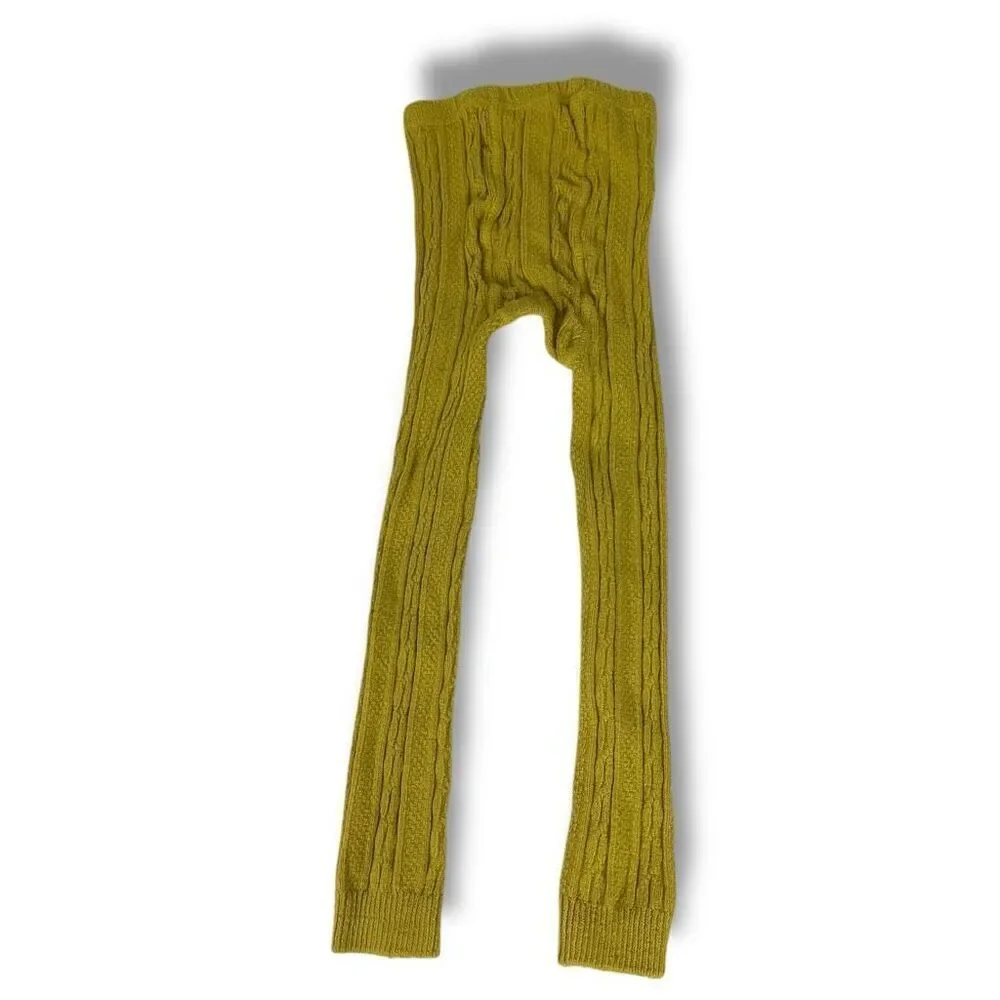 Mini Boden Girls Footless Tights size 5-6 Mustard